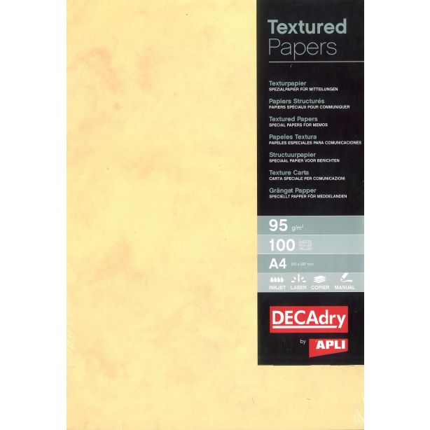 Decadry Paper, Marble Gold A4, 95gsm, Pack of 100