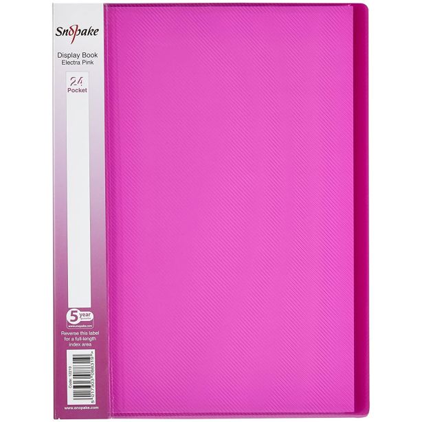 Snopake Electra Pink Display Book, A4, 24 pockets