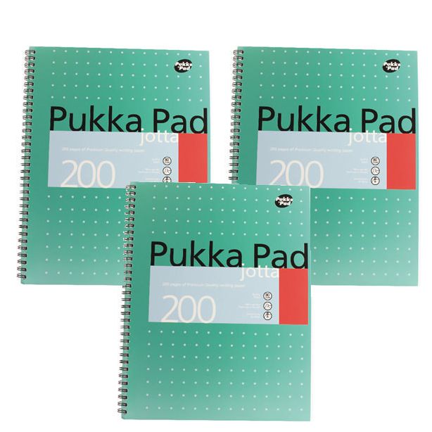 Pukka Jotta Wirebound Notebook, A4, Pack of 3