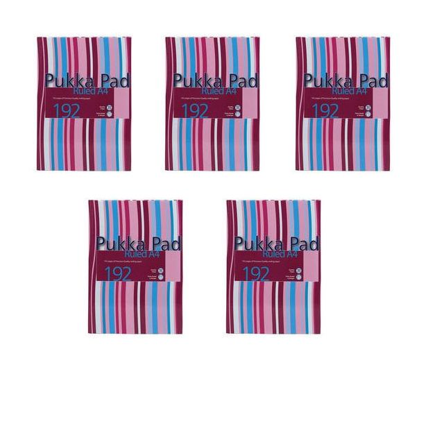 Pukka Casebound Ruled Notebook, A4, Pack of 5