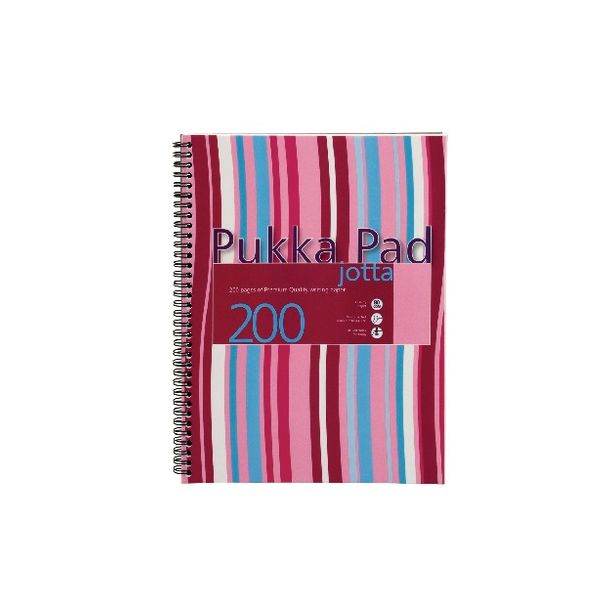 Pukka Polypropylene Cover Wirebound Notebook, A4, Pink