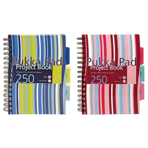 Pukka Project Books, Hardcover, A5, Pack of 3