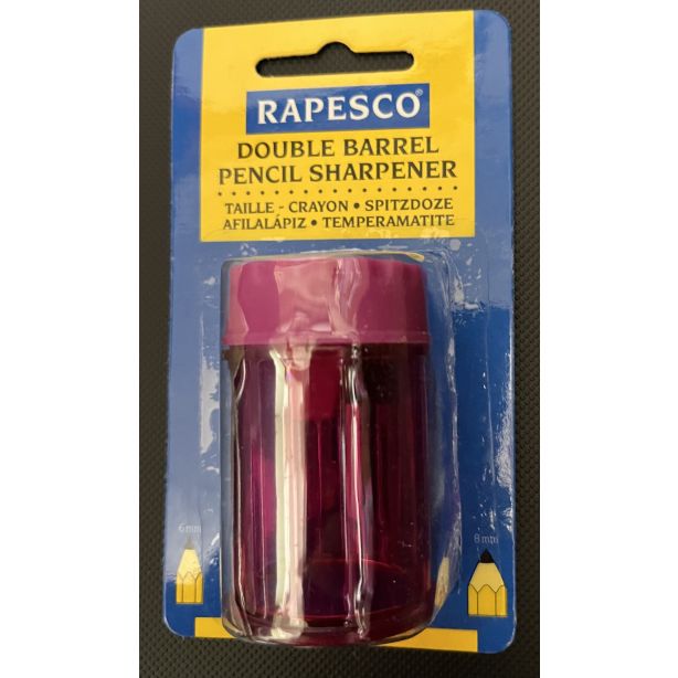 Rapesco Double Barrel Pencil Sharpener Pink
