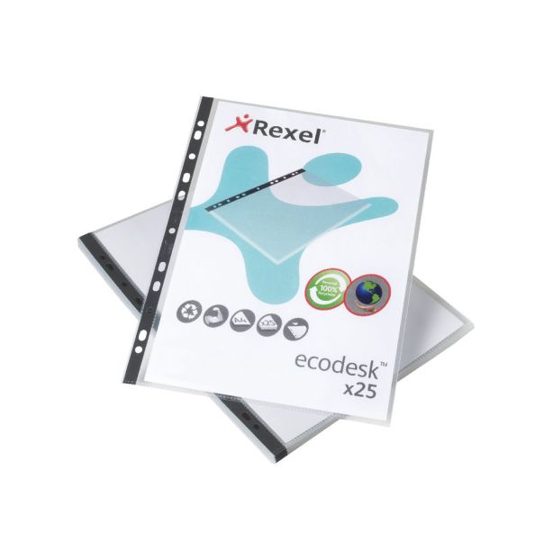 Rexel Eco Filing Multi Punched Pocket, A4, Pack of 25