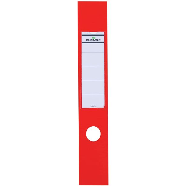 Ordofix Lever Arch Adhesive Spine Label, Red, Pack of 10