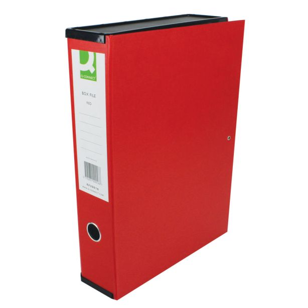 Q Connect Box File, Foolscap, Red, Pack of 5.