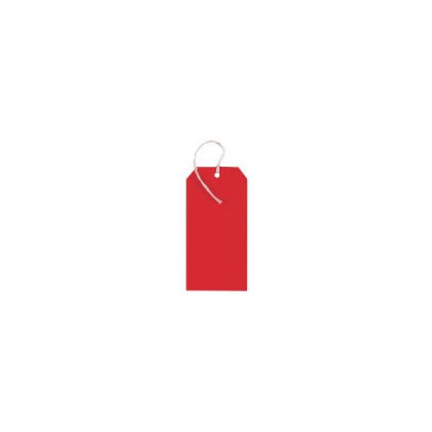 Zip Strung Tags. 120 x 60mm. Pack of 10 Red