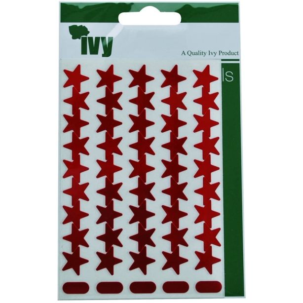Ivy / Zip Self Adhesive Stars. Fluorescent Red, Pack of 135