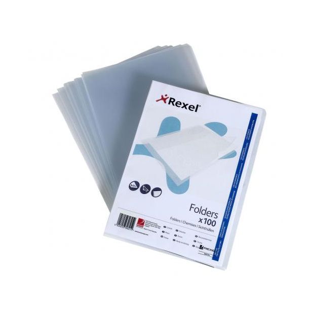 Rexel Superfine Folder Polypropylene Clear, Pack of 100