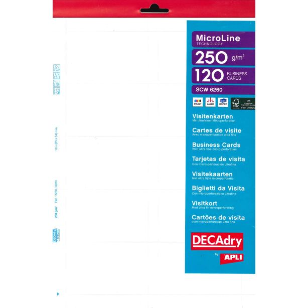 Decadry 250gsm Business Cards, Pack of 120