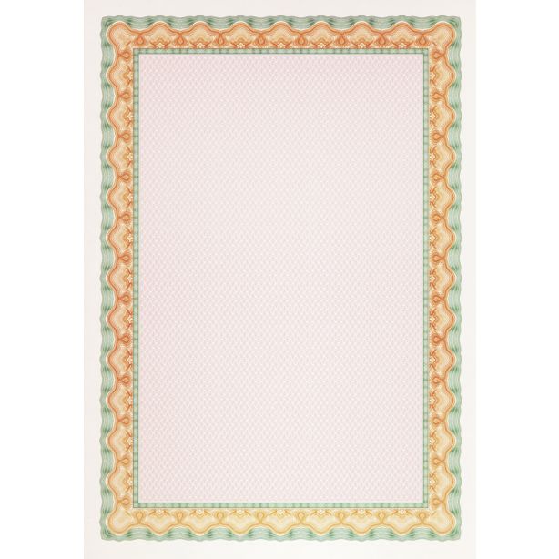 Decadry Certificate Paper, Shell Orange Blue