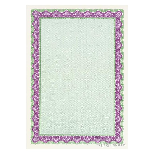 Decadry Certificate Paper, Shell Turquoise Purple, 25 Sheets