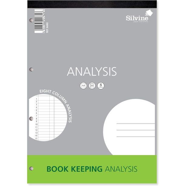 Silvine Analysis Pad 8 Summary Column A4