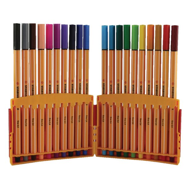 Stabilo Point 88 Fineliners. 0.4mm. Assorted colours. Pack of 20