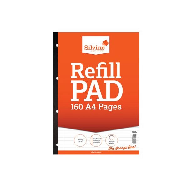 Silvine Refill Pad A4 80 Leaf Ruled Feint & Margin Sidebound