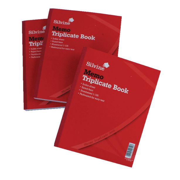 Silvine Triplicate Book, 254x203mm (10x8''), Memo 606