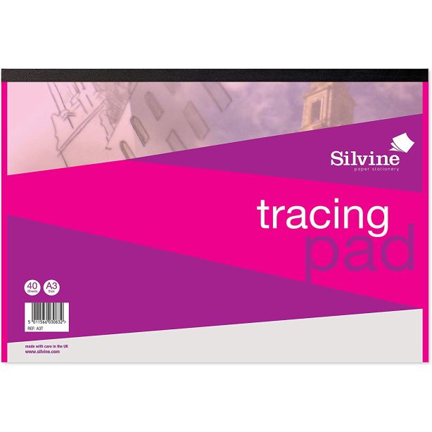 Silvine Tracing Pad, A3, 40 Sheets, Landscape