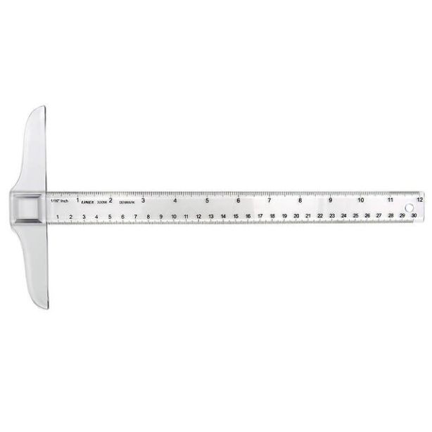 Linex Sketching T-Square with 2 bevels, Length:300mm, Width:27mm, Thickness:2.5mm
