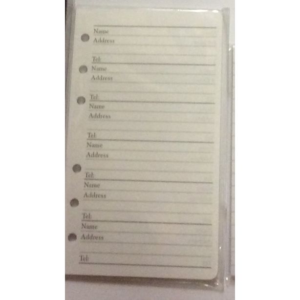 Address Book Refill, 6.75 x 3.75 inches, Pack of 35 sheets