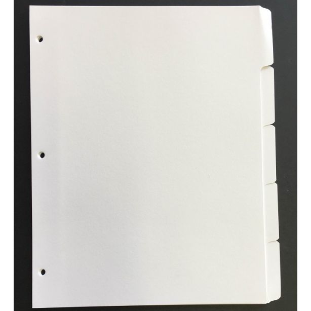 US Letter Size 5 part Dividers, Pack of 10 Sets