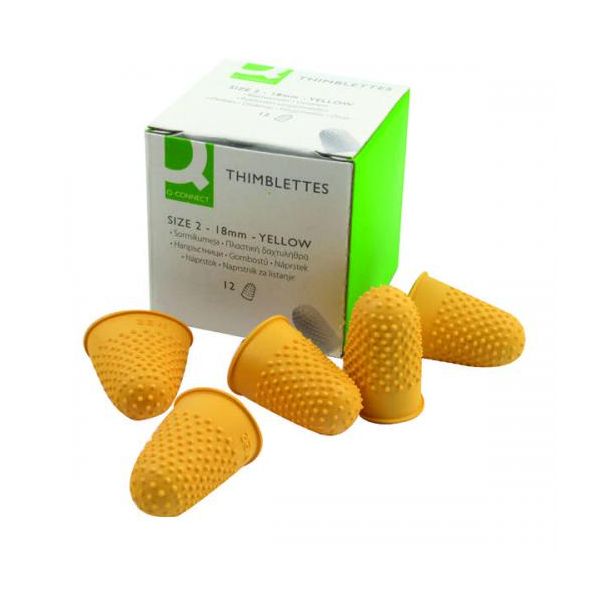 Q Connect Thimblettes Size 2 Yellow, Pack of 11