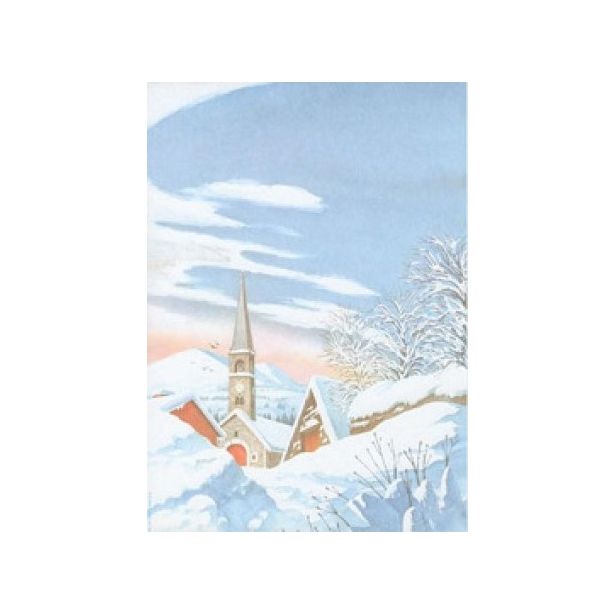 Decadry Christmas Illustration Paper, A4, White Village, pack of 10 sheets