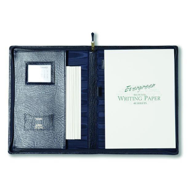 Montana Grain Leather A4 Writing Case, Navy