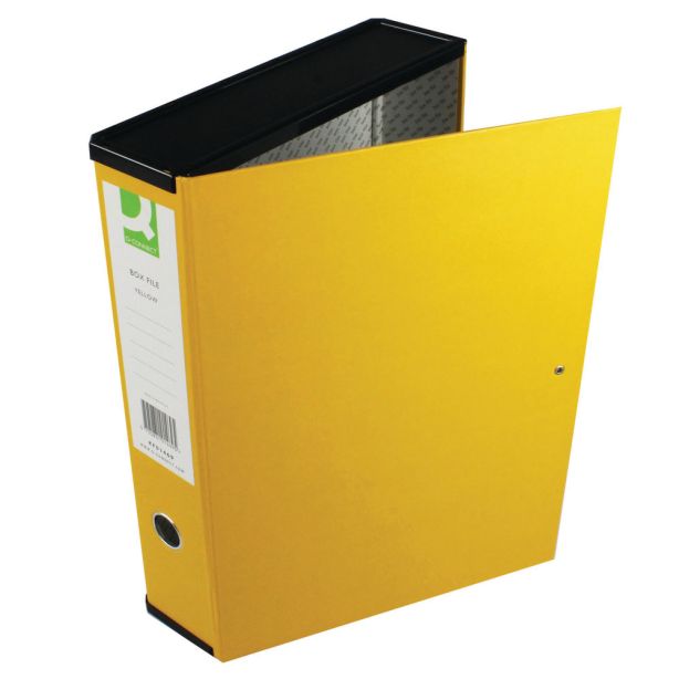 Q Connect Box File Foolscap Yellow, Pack of 5