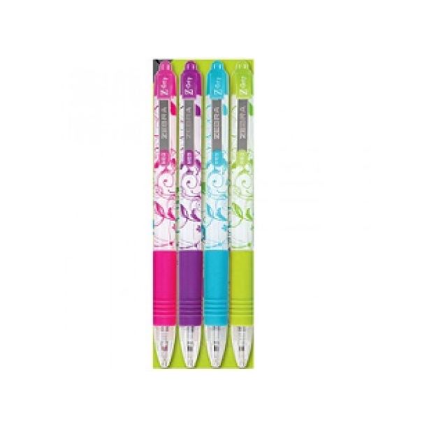 Zebra Z-Grip Daisies Retractable Ball Point Pen, Teal