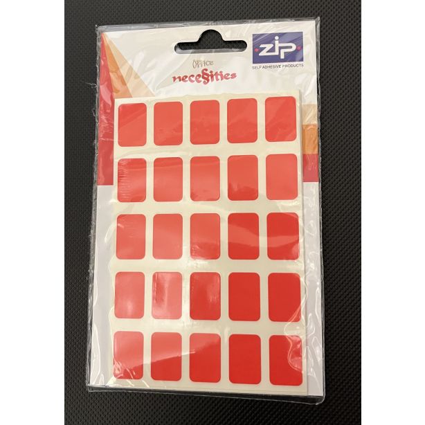 Stikkers / Zip Labels 12 x 18mm Red Pack of 175