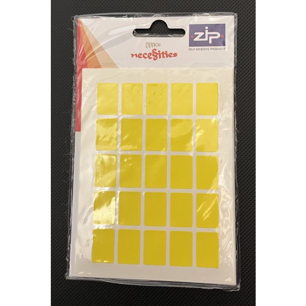 Zip Labels 12 x 18mm Yellow Pack of 175