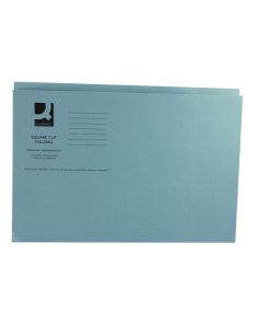 Q Connect Square Cut Folder Blue Foolscap Medium Weight, Pack of 100 