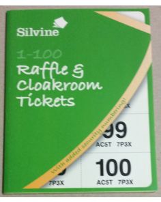 Silvine Cloakroom and Raffle Tickets 1-100, Pack of 72 books