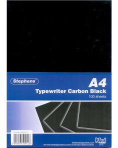 Stephens Typewriter Carbon Paper A4 Black 40gsm Pack of 100 Sheets