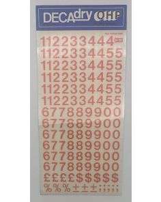 Decadry OHP Transfers No102, 42pt, 12mm, 0.472inch, Red