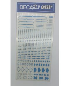 Decadry OHP Transfers No117, Brackets & Arrows, Blue
