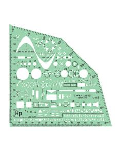 Linex Electro Template, Pen 0.35mm, Electric Wiring Diagrams, 155x155mm (DIN40717, ISO617, BS3939)