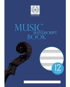 Silvine Music Manuscript Book, 12 Stave Portrait, A4, Pack of 10