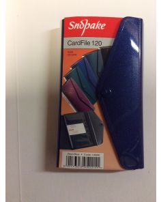 Snopake CardFile 120 Zeon Blue, Business card wallet holds 120 cards, popper closure