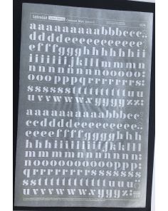 Letraset White 1374W 60pt. Carousel Lower Case Letters