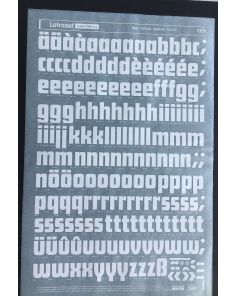 Letraset White 1381W 84pt.D. Futura Display Lower Case Letters
