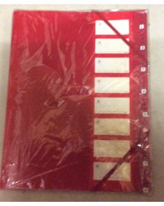 Snopake Elasticated 8 Part File, Red