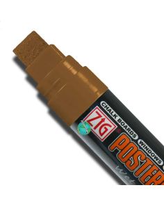 Zig Posterman Brown Wet Wipe Markers. 15mm Broad Tip