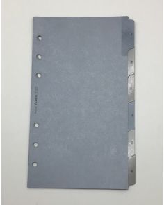 Filofax Personal 1-6 Dividers Organiser Refill, Blue & Grey