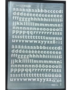 Letraset White 1732 60pt. Gill Extra Bold Lower Case Letters