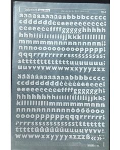 Letraset White 1734 48pt. Gill Extra Bold Lower Case Letters