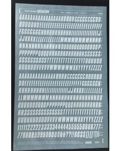 Letraset White 1850W 48pt. Compacta Italic Capital Letters