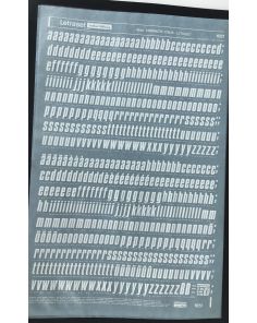 Letraset White 1851W 48pt. Compacta Italic Lower Case Letters