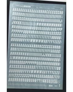 Letraset White 1860W 48pt. Compacta Bold Italic Capital Letters