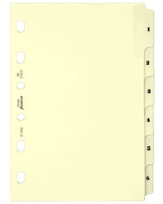Filofax Pocket 1-6 Index Organiser Refill 211670